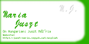 maria juszt business card